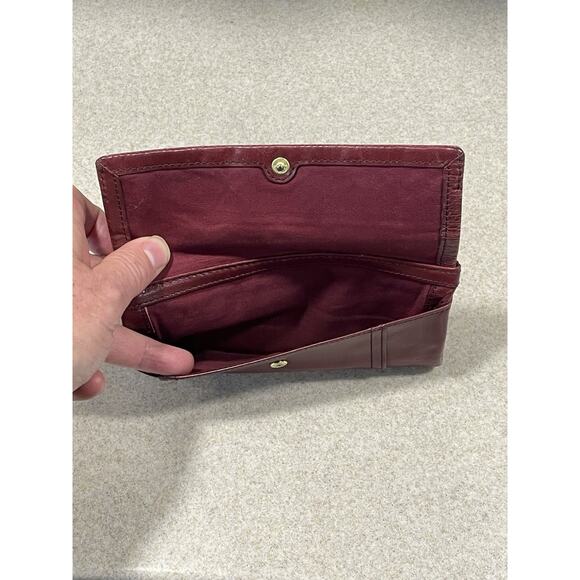 Fossil Ellis Leather Double Sided Folding Clutch Large Wallet-Raspberry - Picture 6 of 16